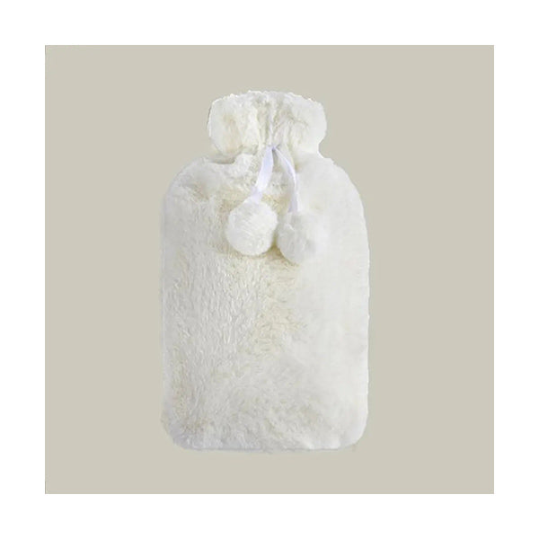 Mobileleb Health Care White / Brand New 2L PVC Hot Water Bottle with Fluffy Cover L32 x W20Cm - 97432