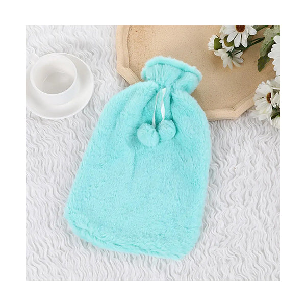 Mobileleb Health Care Light Blue / Brand New 2L PVC Hot Water Bottle with Fluffy Cover L32 x W20Cm - 97432