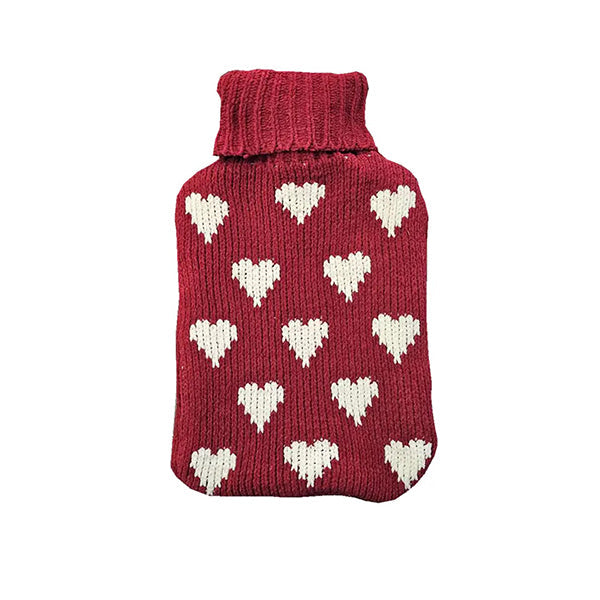 Mobileleb Health Care Wine / Brand New 2L PVC Hot Water Bottle With Heart Fluffy Cover L32 x W20Cm - 11188