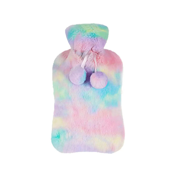 Mobileleb Health Care 2L Rainbow Patterned Super Soft Fluffy Hot Water Bottle and Cover - 11129
