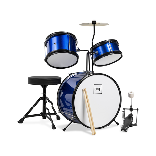 Mobileleb Hobbies & Creative Arts Blue / Brand New 3 Pcs Drum Set for Kids, Kids Complete Set with Throne, Cymbal, and More