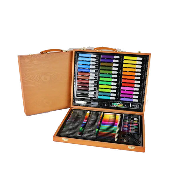 150 Pieces Kids Deluxe Artist Drawing Painting Set Portable Wooden