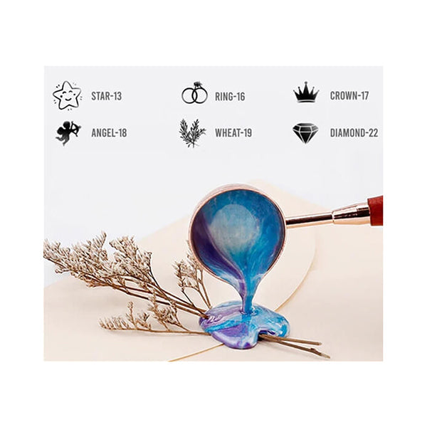 Mobileleb Hobbies & Creative Arts Wax Seal Stamp For Wedding Letters Invitations, Envelopes Package With Wooden Handles, and Wax - 15707
