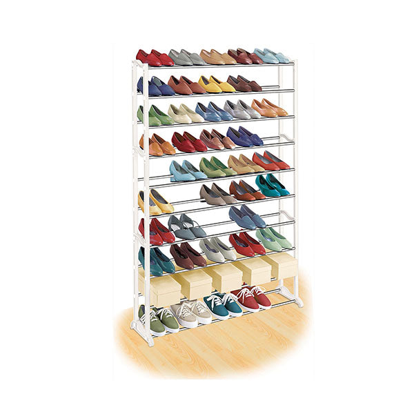 Mobileleb Household Supplies White / Brand New 10 Tier 50 Pair Shoe Rack Organizer - 89008