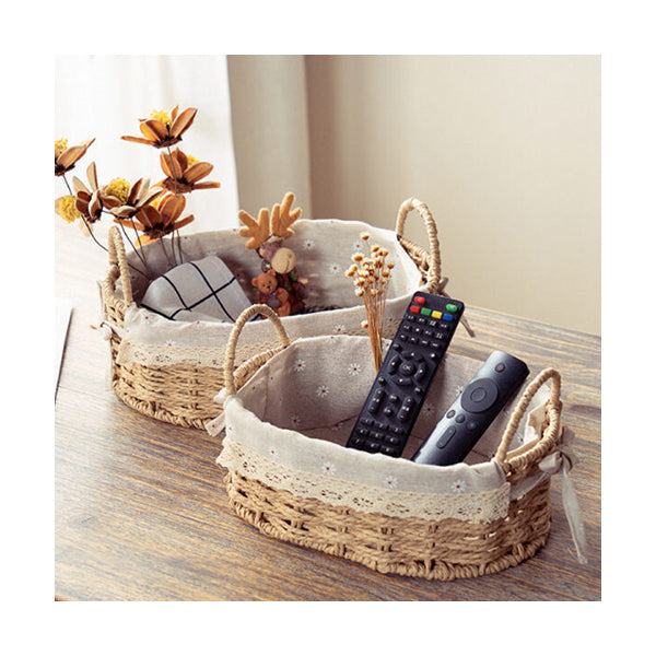 Mobileleb Household Supplies Beige / Brand New 2 Pcs Storage Basket Rattan Set - 10960