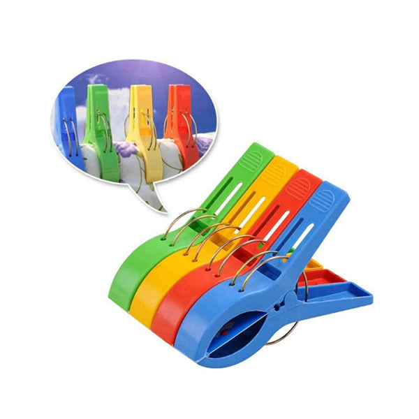 Mobileleb Household Supplies Rainbow / Brand New 4 Large Plastic Pegs Clips - 97578
