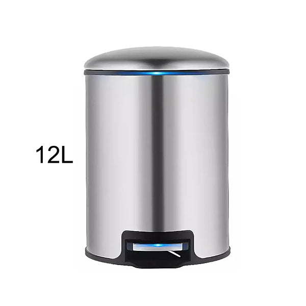 Mobileleb Household Supplies Silver / Brand New / 12L Anti-Fingerprint Brushed Stainless Steel Garbage - 12011