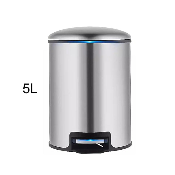 Mobileleb Household Supplies Silver / Brand New / 5L Anti-Fingerprint Brushed Stainless Steel Garbage - 12011