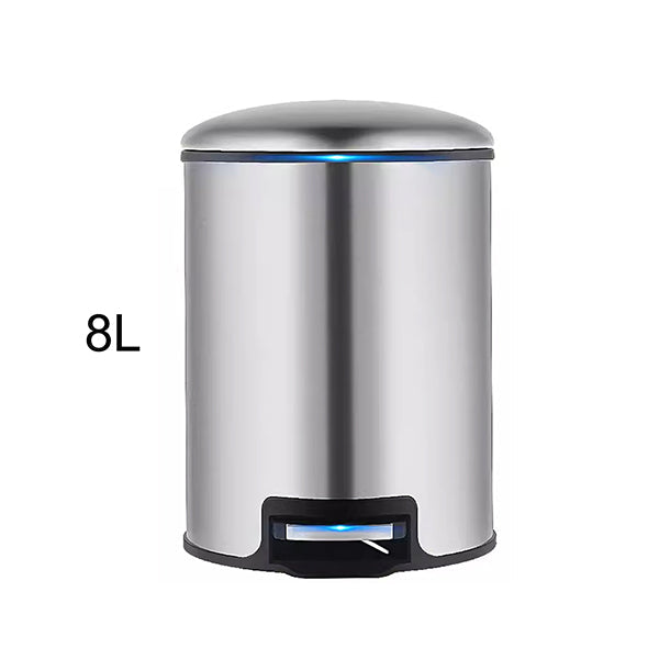 Mobileleb Household Supplies Silver / Brand New / 8L Anti-Fingerprint Brushed Stainless Steel Garbage - 12011