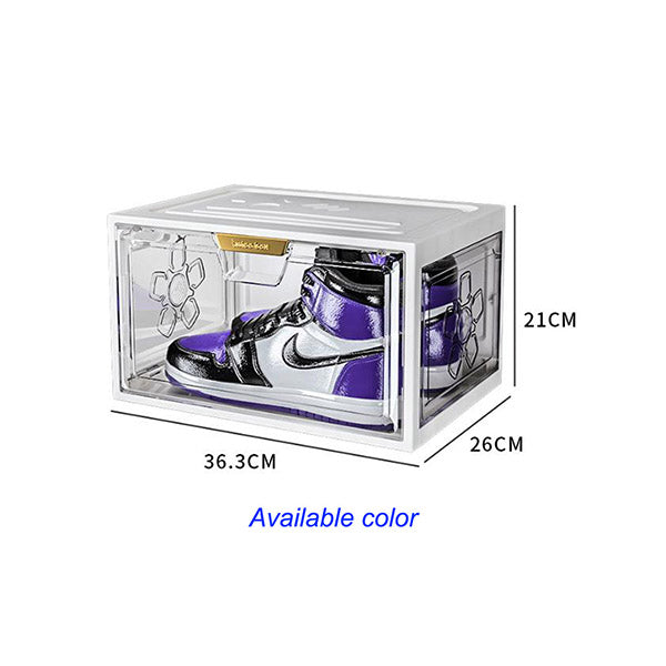 Mobileleb Household Supplies Transparent / Brand New Clear Drop Front Plastic Magnetic Storage Sneaker Shoe Show Box - 97669
