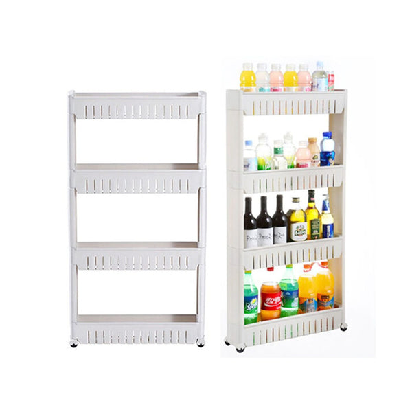 Mobileleb Household Supplies White / Brand New Cool Gift, Slim Storage Cart - 4 layers - 89012