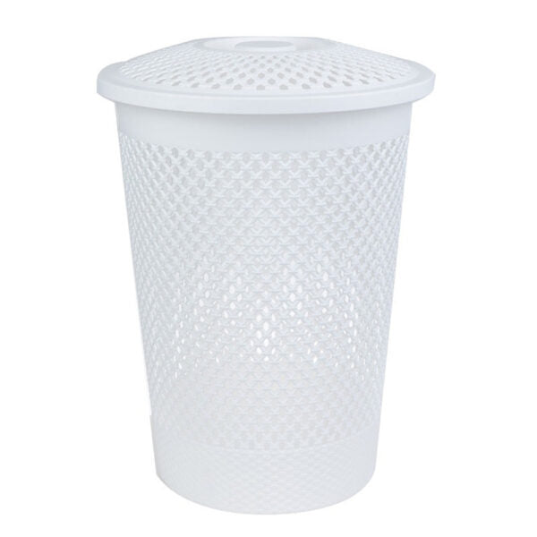 Mobileleb Household Supplies White / Brand New Laundry basket With lid Size Medium - 95068