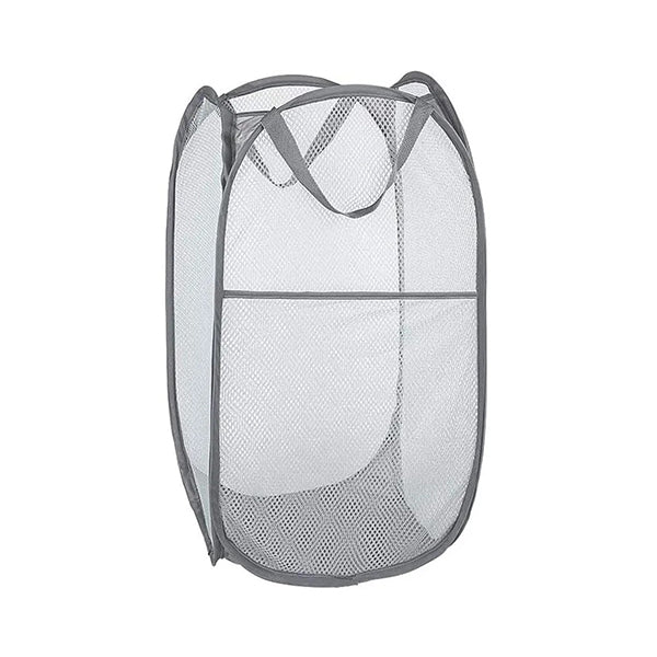 Mobileleb Household Supplies Grey / Brand New Laundry Basket with Side Pocket and Handles Size: L36 x W36 x H58Cm - 12107
