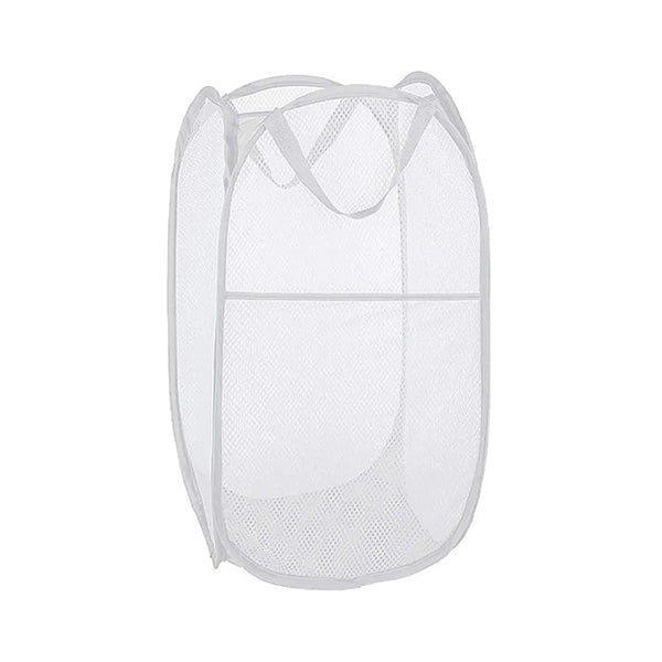 Mobileleb Household Supplies White / Brand New Laundry Basket with Side Pocket and Handles Size: L36 x W36 x H58Cm - 12107