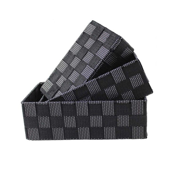 Mobileleb Household Supplies Black / Brand New Organizing Bathroom Rectangle Baskets Set of 3 Pcs - 95178