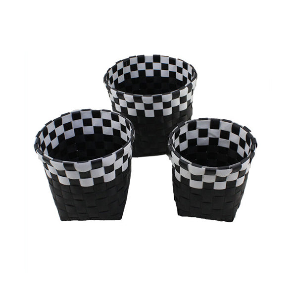 Mobileleb Household Supplies Black / Brand New Organizing Bathroom Round Baskets Set of 3 Pcs - 95179