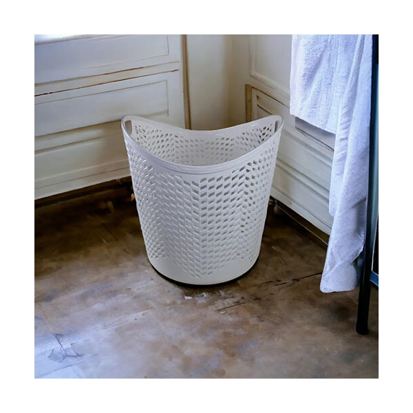 Mobileleb Household Supplies White / Brand New Oval Flexible Laundry Basket with Handles - 11757