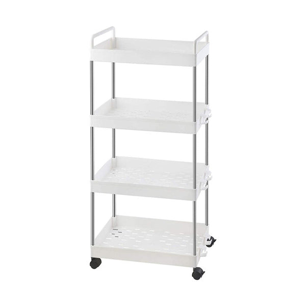 Mobileleb Household Supplies White / Brand New Wide Storage Cart, Rolling Storage Cart - 4 Tier - 94786
