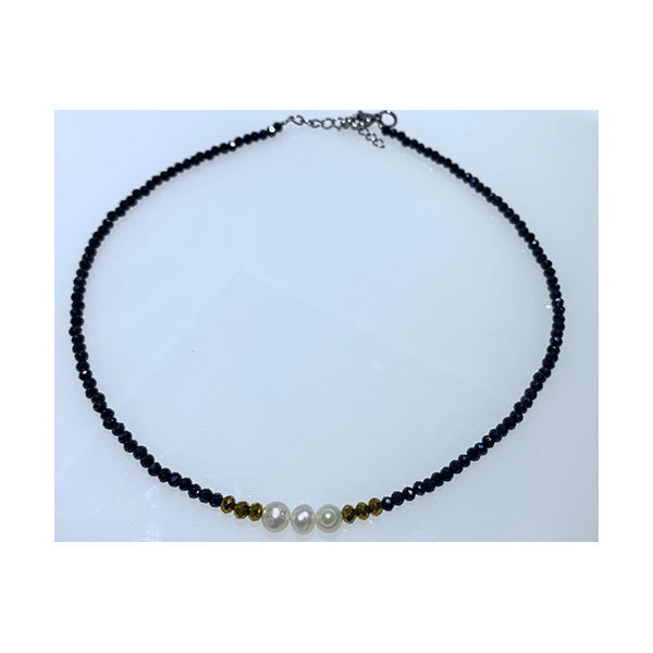 Mobileleb Jewelry Black / Brand New Crystal Beaded Choker Necklace for Her - Cryn2FQqi