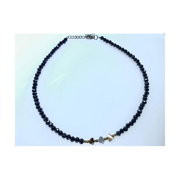 Mobileleb Jewelry Blue Black / Brand New Crystal Beaded Choker Necklace for Her - CrySFiRfH