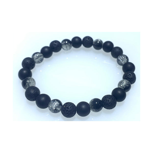 Mobileleb Jewelry Black / Brand New Lava Stone Bead Bracelets Stretch, Round Shape for Unisex - LavYKKUV9