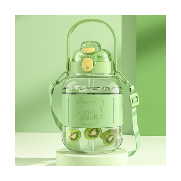 Mobileleb Kitchen & Dining Green / Brand New 1000ML Kids School Water Bottle With Mobile Holder - 10257