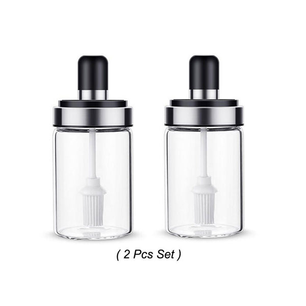 Mobileleb Kitchen & Dining Brand New / 2Pcs Brush 2 Pcs Jar Container for Kitchen - 97969
