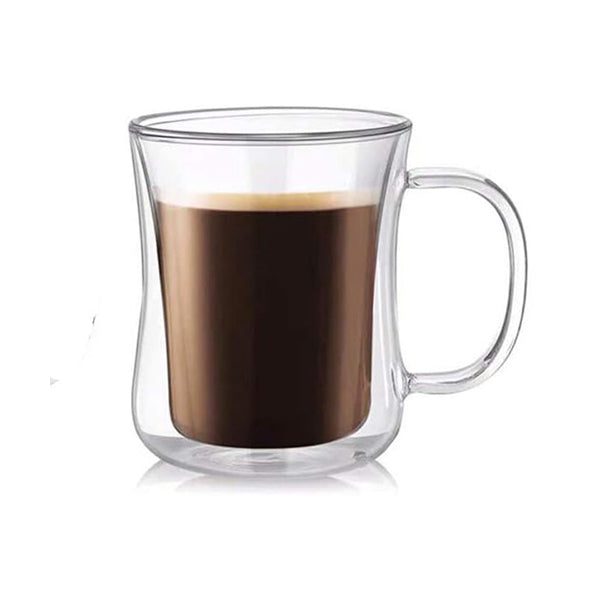 Mobileleb Kitchen & Dining Transparent / Brand New 220ml Latte Double Wall Cappuccino Glasses (D8 X H9.5) CM