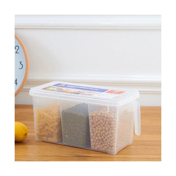 Mobileleb Kitchen & Dining Transparent / Brand New 3-Section Plastic Food Storage Container Fridge Storage - 95017