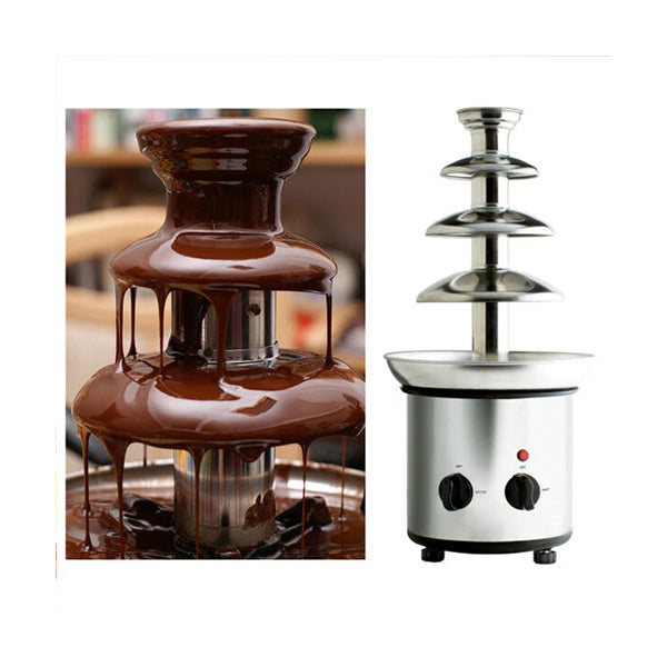 Mobileleb Kitchen & Dining Silver / Brand New 4 Tiers Stainless Steel Luxury Chocolate Fountain - 97021