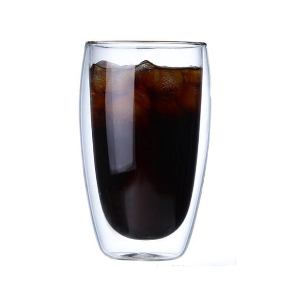 Mobileleb Kitchen & Dining Transparent / Brand New 450ml Double Glass Cup (D8.5 X H16) CM - 10992