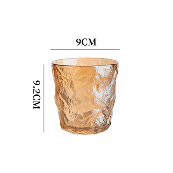 Mobileleb Kitchen & Dining Bronze / Brand New / 310ML 6-Piece Stone Pattern Glacier Glass Water Cup, Available in Many Colors