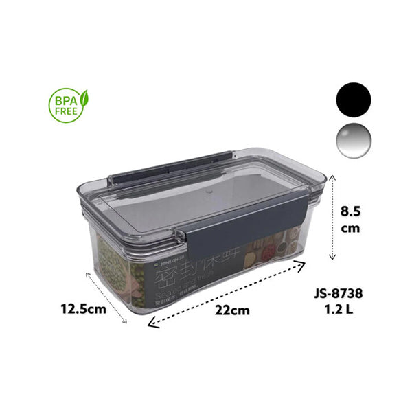 Mobileleb Kitchen & Dining Brand New / 1200ML Acrylic Airtight Rectangular Food Storage Box - 97635, Available in Different Sizes