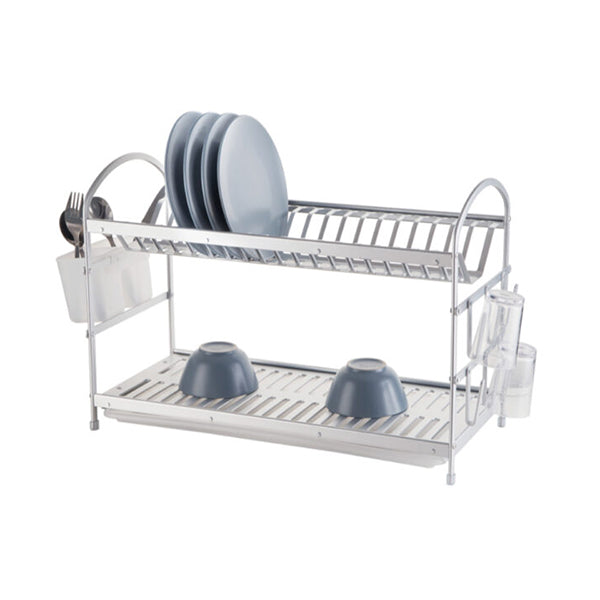 Mobileleb Kitchen & Dining Silver / Brand New Aluminium Large 2-Layer Dish Rack - 11049