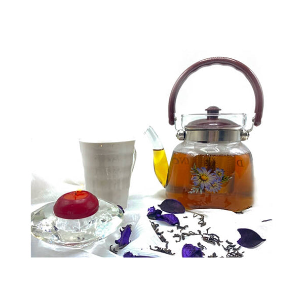Mobileleb Kitchen & Dining Transparent / Brand New Crystal Clear Glass Teapot, Cozy, Natural 1100 ML - 15732