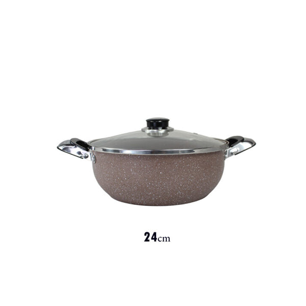 Mobileleb Kitchen & Dining Black/Granite Reflective Wooven / Brand New / 24CM Deep Fat Frying Pan Available In 3 Sizes - 97570