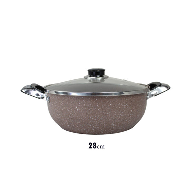 Mobileleb Kitchen & Dining Black/Granite Reflective Wooven / Brand New / 28CM Deep Fat Frying Pan Available In 3 Sizes - 97570