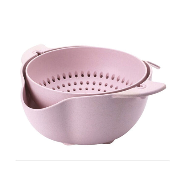 Mobileleb Kitchen & Dining Pink / Brand New Double Layer Fruit & Vegetable Drain Basket - 95100