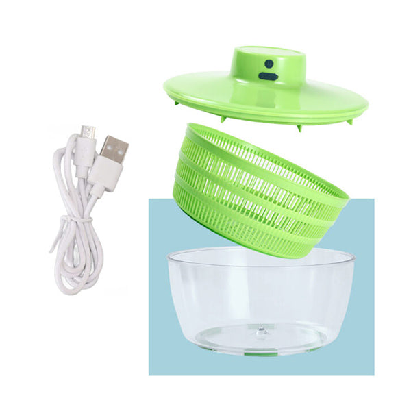 Mobileleb Kitchen & Dining Green / Brand New Electric Vegetable & Fruit Drainer Basket USB - 10854