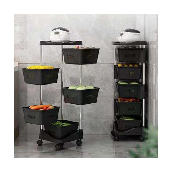 Mobileleb Kitchen & Dining Fruit Storage Rack with Wheels - 99070, Available in Many Sizes