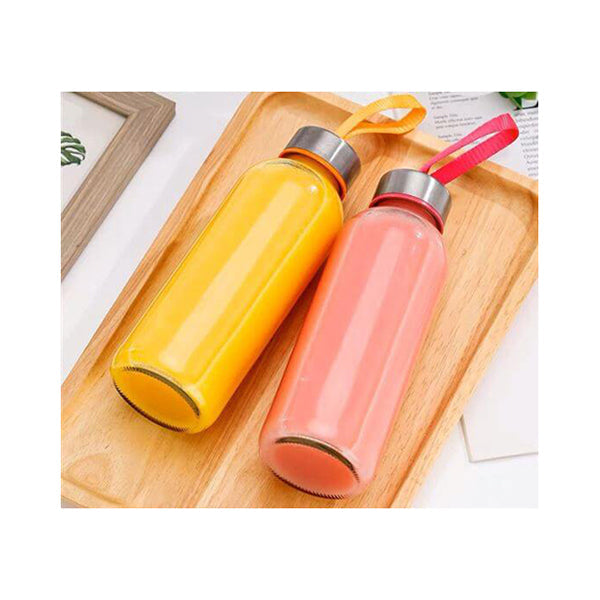 Mobileleb Kitchen & Dining Silver / Brand New Glass Water Bottles, Glass Juice Bottles for Juicing - 15786