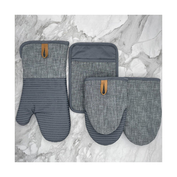 Mobileleb Kitchen & Dining Grey / Brand New Heavy Duty Set of 4 Silicone Kitchen Oven Mitt - 10484