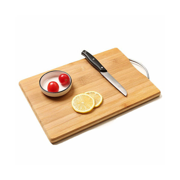 Mobileleb Kitchen & Dining Brown / Brand New High-quality Bamboo Cutting Board With Metal Handle Rectangular - Large