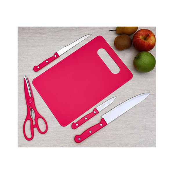 Mobileleb Kitchen & Dining Pink / Brand New Household Fruit Knife Kitchen Knife Kit 5 Pieces, Knife Cutting Board Stainless Steel, Chef Knife - 14055