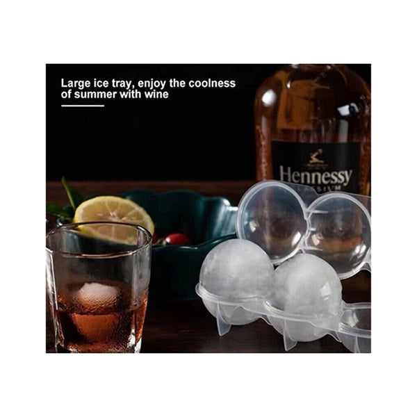 2 Pcs Whiskey Ice Ball Maker Mould Food Grade Silicone - Round Ice Cube  Moulds - Heat Tolerant & Leak Proof