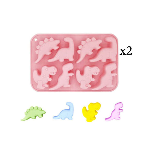 Mobileleb Kitchen & Dining Brand New Ice-o-Saurus Silicone Ice Trays – Set of 2pcs - 10152