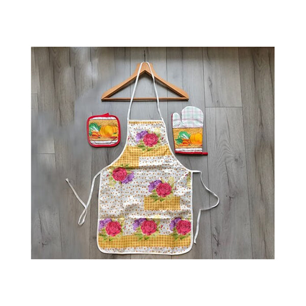 Mobileleb Kitchen & Dining Brand New / Model-2 Kitchen Set of 3Pcs High-Quality, Apron, Oven Gloves, And Pot Holder, Available In Different Models