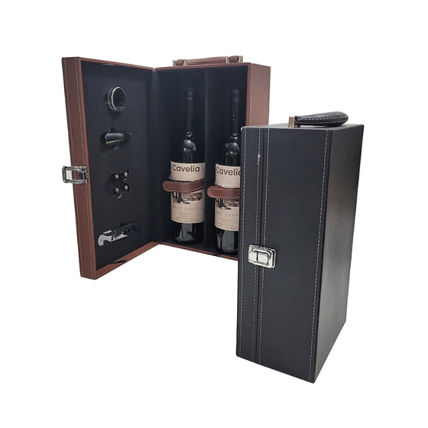 Mobileleb Kitchen & Dining Leather Wine Box - 2 Bottles 16113