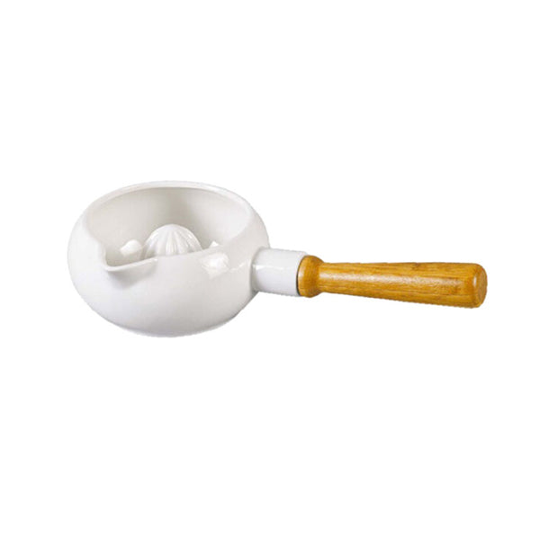 Mobileleb Kitchen & Dining White / Brand New Lemon Juicer Porcelain with Bamboo Hand - 88422