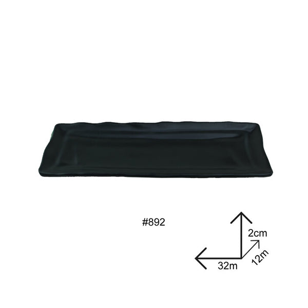 Mobileleb Kitchen & Dining Black / Brand New Long Plate Black Melamine Dinnerware - 98892